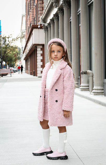 Teddy pink outlet coat